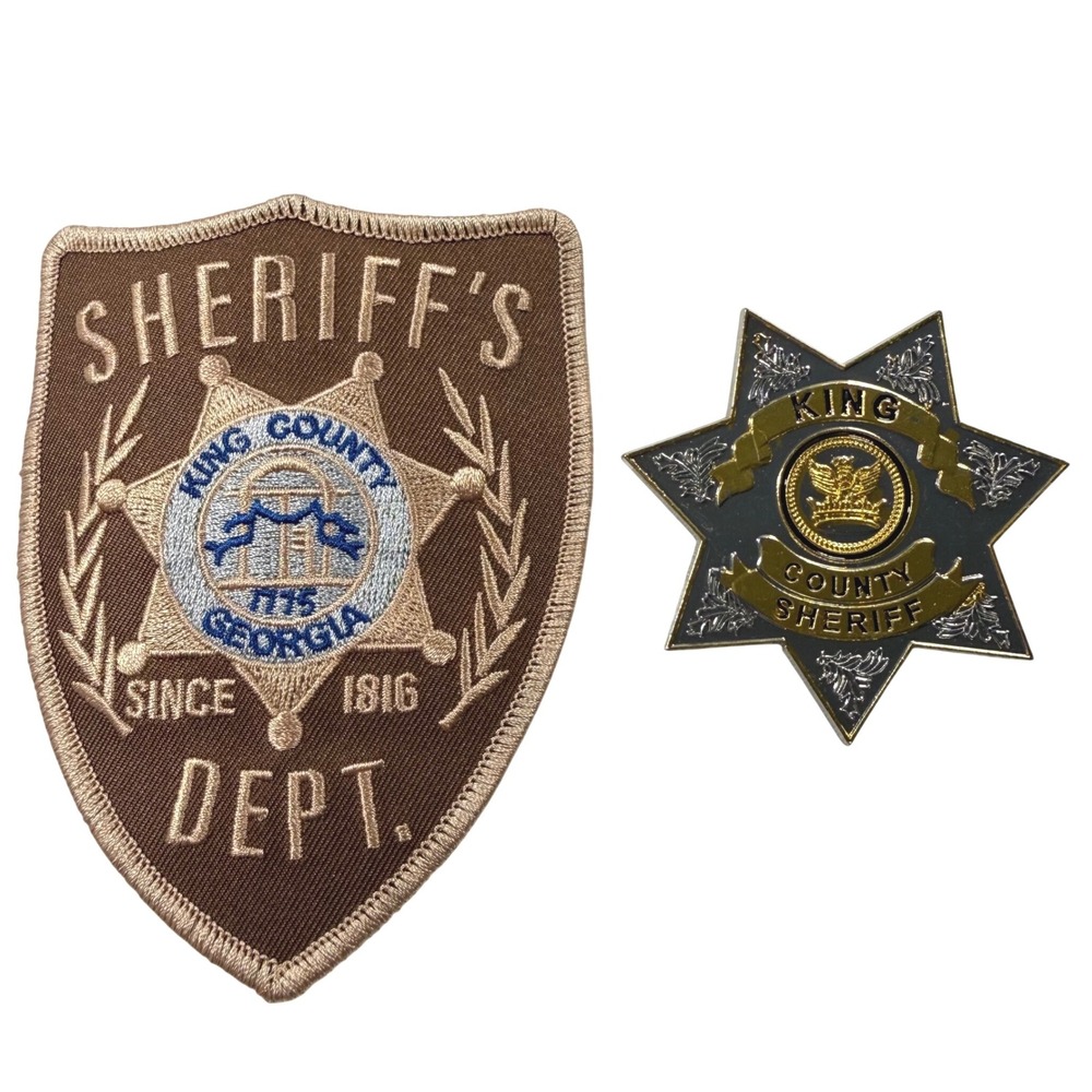 WALKING DEAD Props Rick Grimes King County Georgia Sheriff Dept Patch Star Badge